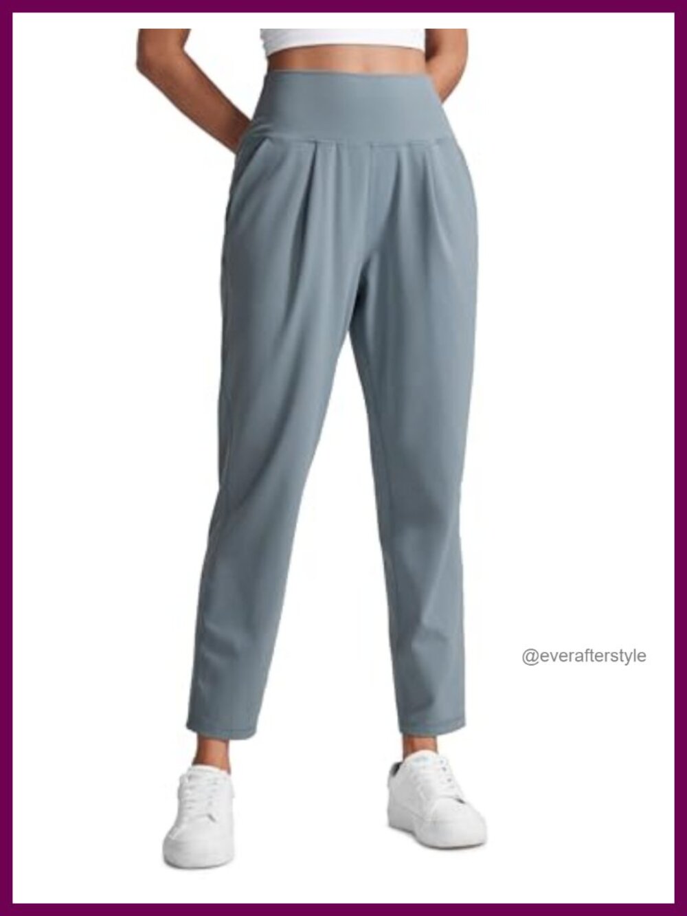 Butterlift High Rise Ankle Yoga Pants 27" Mesh Pockets Tummy Control Pleated